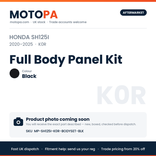 Honda SH125i 2020-2025 Full Body Panel Kit – Black | SKU MP-SH125I-K0R-BODYSET-BLK | photo coming soon