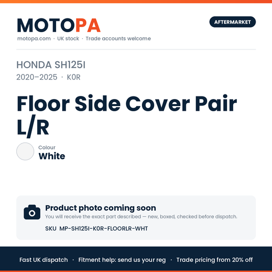 Honda SH125i 2020-2025 Floor Side Cover Pair L/R – White | SKU MP-SH125I-K0R-FLOORLR-WHT | photo coming soon