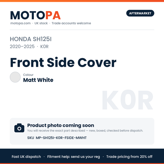 Honda SH125i 2020-2025 Front Side Cover – Matt White | SKU MP-SH125I-K0R-FSIDE-MWHT | photo coming soon