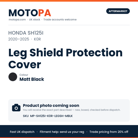 Honda SH125i 2020-2025 Leg Shield Protection Cover – Matt Black | SKU MP-SH125I-K0R-LEGSH-MBLK | photo coming soon