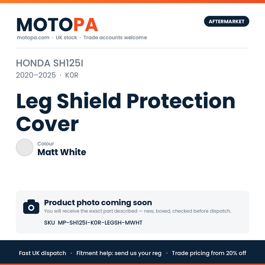 Honda SH125i 2020-2025 Leg Shield Protection Cover – Matt White | SKU MP-SH125I-K0R-LEGSH-MWHT | photo coming soon