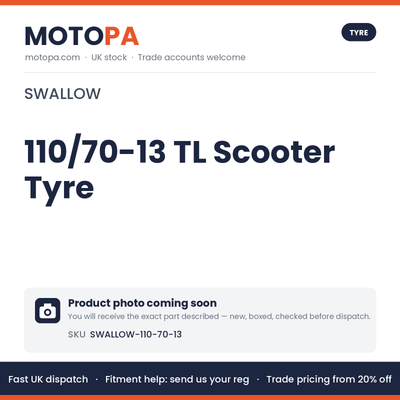 Swallow 110/70-13 TL Scooter Tyre | photo coming soon