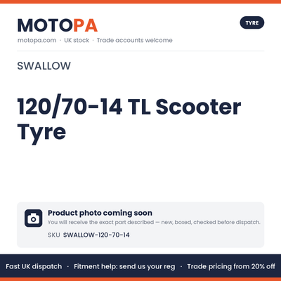 Swallow 120/70-14 TL Scooter Tyre | photo coming soon