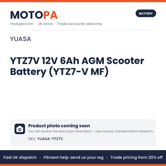 Yuasa YTZ7V 12V 6Ah AGM Scooter Battery (YTZ7-V MF) – NMAX 125, PCX 125 2010–2017 | photo coming soon