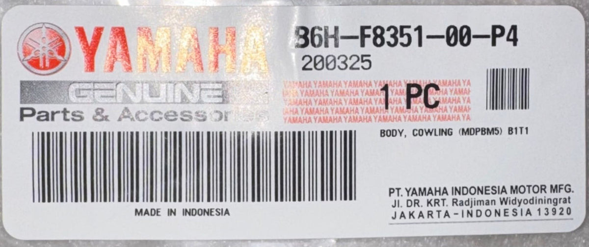 Genuine Yamaha NMAX 125 2021-2024 Cowling B1T1 Body B6H-F8351-00