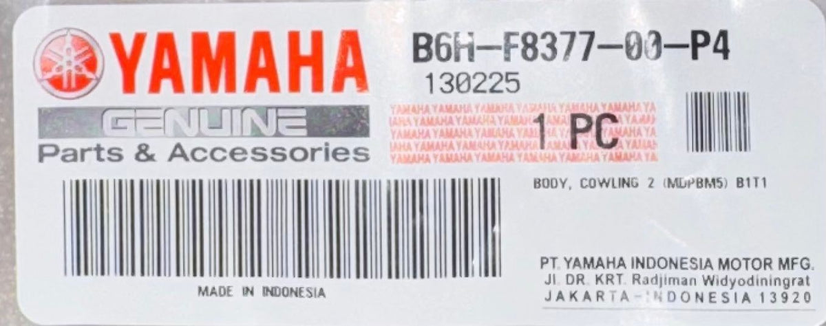 Genuine Yamaha NMAX 125 2021-2024 Cowling 2 Body B6H-F8377-00