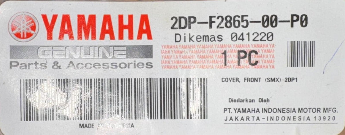 Genuine Yamaha Cover, Front, 2DP-F2865-00-P0 OEM GPD125-ANMAX GPD125 Black