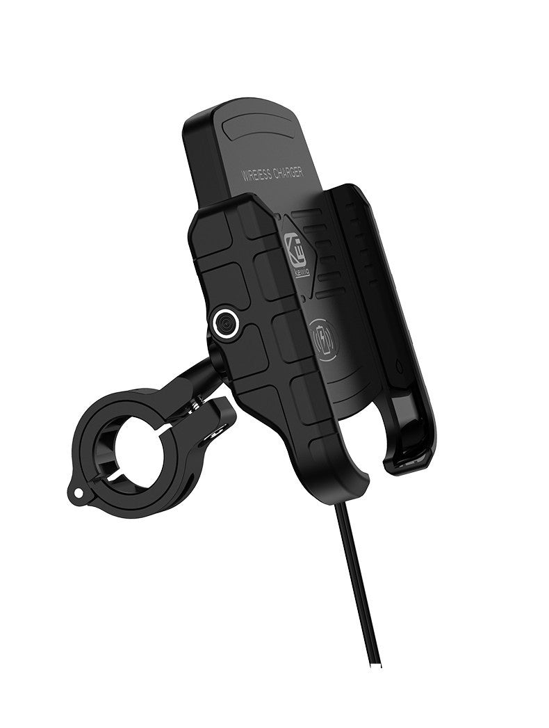 KWG-M9 15W Qi Wireless Charger Aluminum Alloy Motorcycle Phone Mount