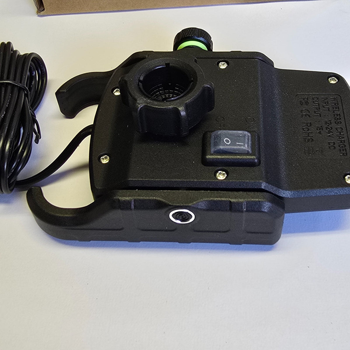 KWG-M9 15W Qi Wireless Charger Aluminum Alloy Motorcycle Phone Mount