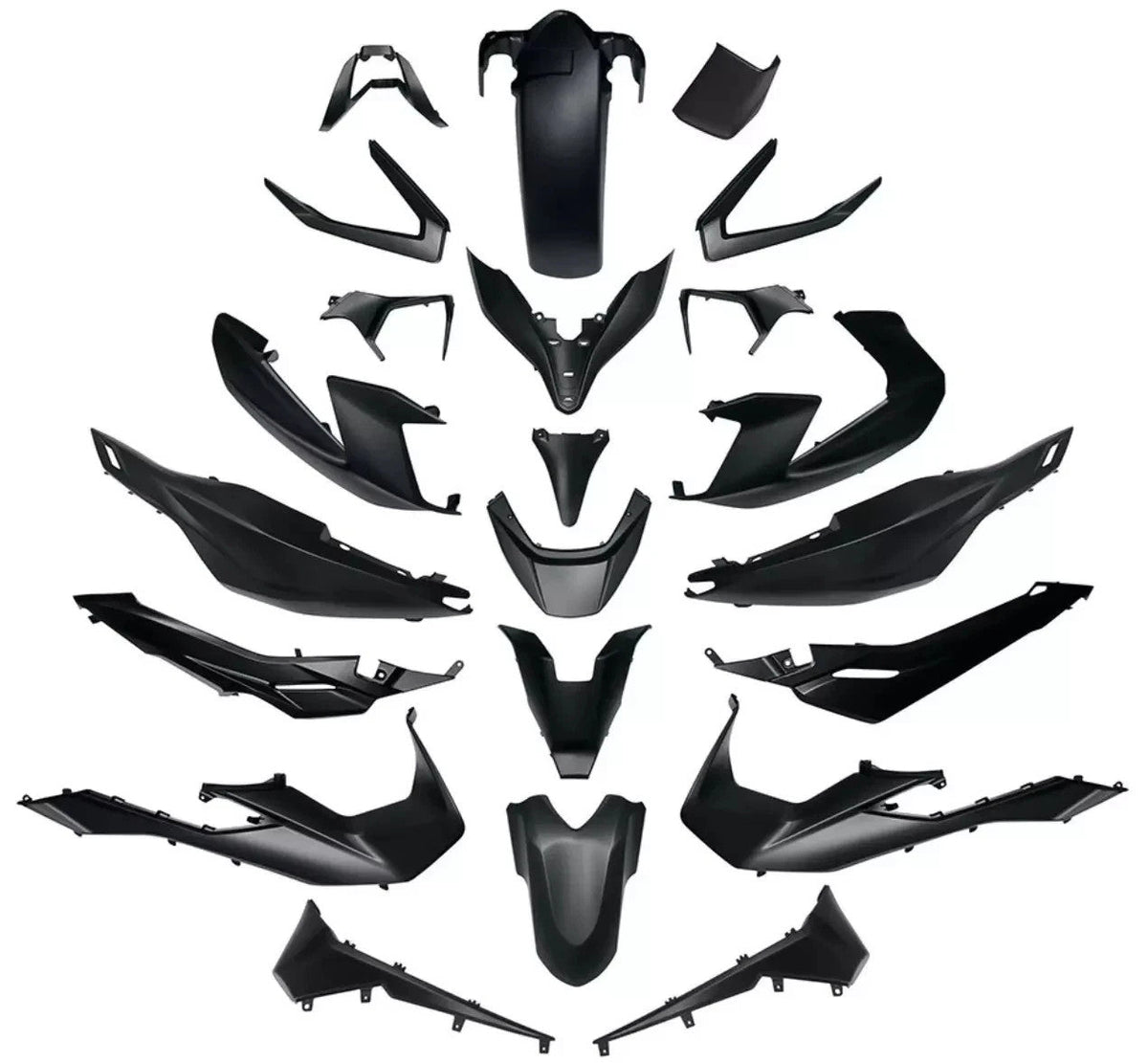 Honda Forza 125 350 NSS 2021 2024 Full Body Fairings Panels Complete Matt Black