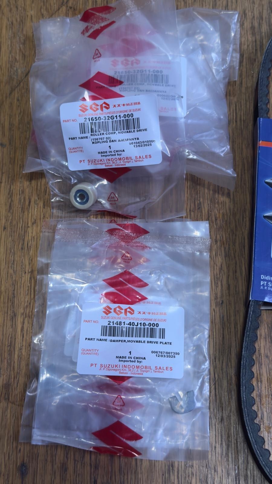 Genuine Suzuki UK110 Address 15-20 Clutch Drive V-Belt 27601-09J50-0000 Full Kit