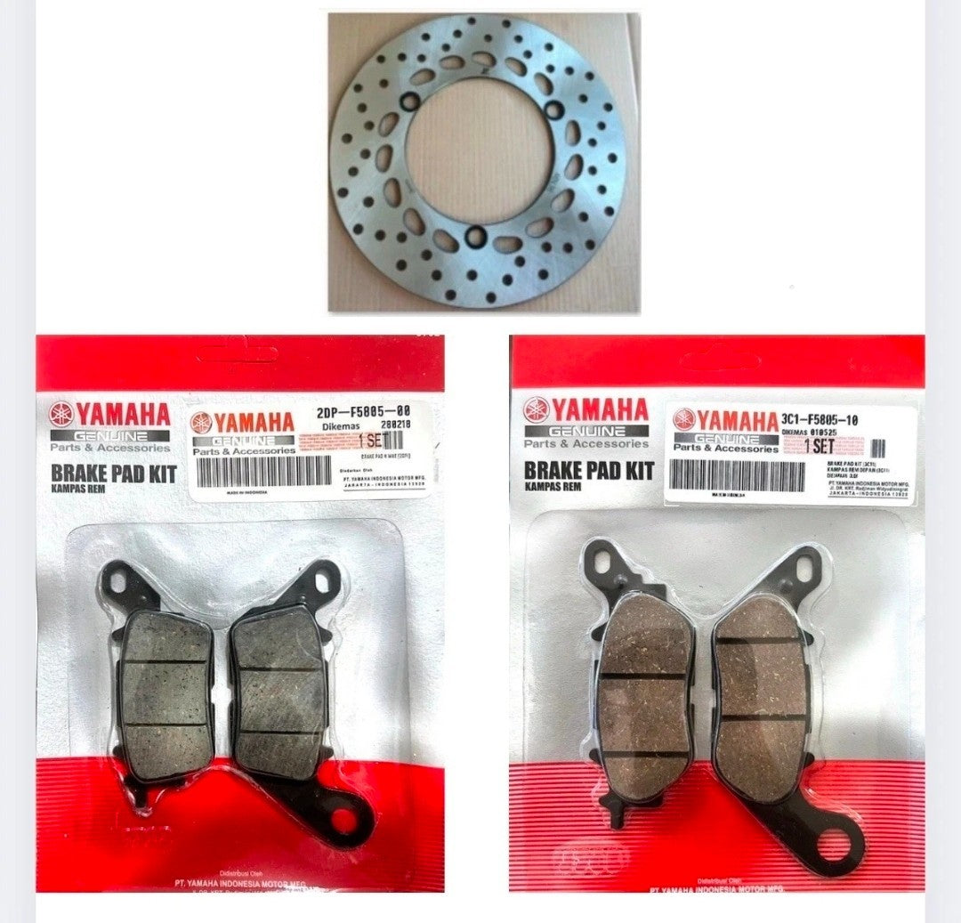 Yamaha NMAX 2015-2026 Front Brake Disc and Front + Rear Break Pads.