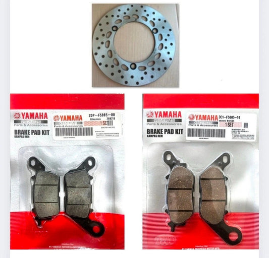 Yamaha NMAX 2015-2026 Front Brake Disc and Front + Rear Break Pads.
